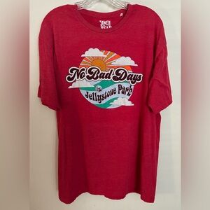 Yogi Bear Red Unisex Crewneck Graphic Tee Vintage-Style Nostalgia; Size XL